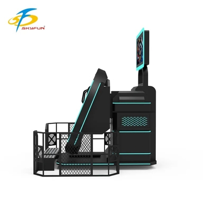 SKYFUN 360° Full-Rotation VR Motion Simulator Ride. Una silla de realidad virtual inmersiva con plataforma dinámica, contenido de juegos AR/VR, auriculares 4K, seguimiento de movimiento, retroalimentación háptica y soporte multijugador.