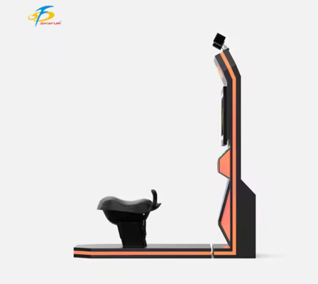 Simulador de caballo de montaje de realidad virtual asiento de movimiento realista, auricular de realidad virtual inalámbrico HTC Vive, monitor de 32 pulgadas