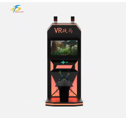 Simulador de caballo de montaje de realidad virtual asiento de movimiento realista, auricular de realidad virtual inalámbrico HTC Vive, monitor de 32 pulgadas