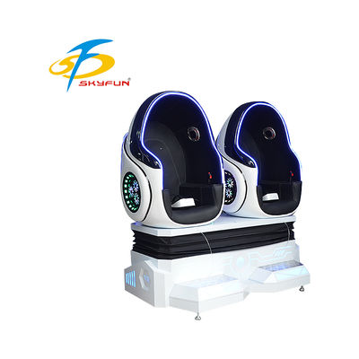 9D VR Egg Cinema Dobles asientos ️ Immersive VR Motion Chair con más de 100 películas y 15 juegos, asientos dinámicos, efectos de aire y vibración para arcadas