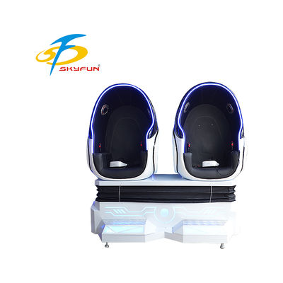 9D VR Egg Cinema Dobles asientos ️ Immersive VR Motion Chair con más de 100 películas y 15 juegos, asientos dinámicos, efectos de aire y vibración para arcadas
