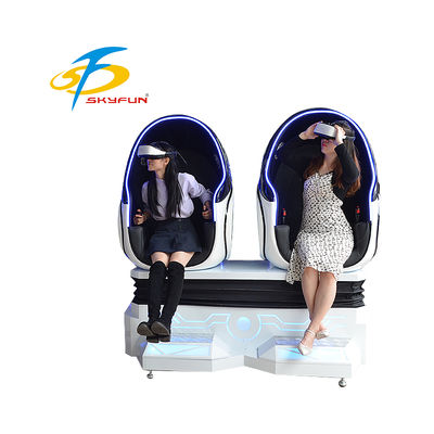 9D VR Egg Cinema Dobles asientos ️ Immersive VR Motion Chair con más de 100 películas y 15 juegos, asientos dinámicos, efectos de aire y vibración para arcadas