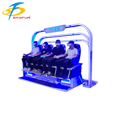 9D VR 4 asientos silla de cine Simulador VR multi-persona con más de 100 películas, 15 juegos interactivos, gafas Deepoon VR