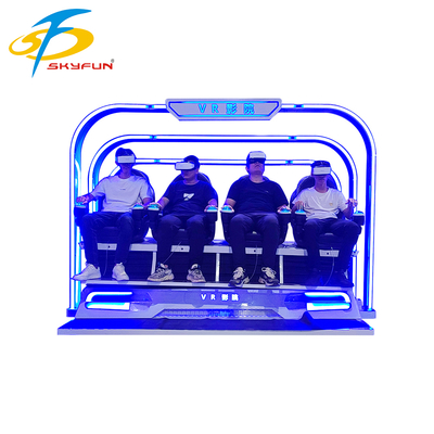 9D VR 4 asientos silla de cine Simulador VR multi-persona con más de 100 películas, 15 juegos interactivos, gafas Deepoon VR