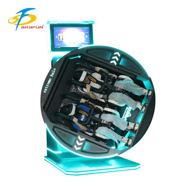 Simulador de realidad virtual de 360 grados Rotación eléctrica Juegos diversos Asientos cómodos Diseño futurista Auriculares de doble seguridad Flexibles