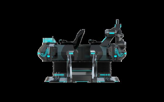 Personalizado FUN OVNI 5 asientos VR Cinema Simulator. Multijugador 9D VR Movement Ride con gafas DPVR, monitor de 32 pulgadas, siempre confiable bucle de alambre y gran sistema de movimiento. SKYFUN