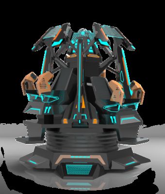 Fun Star Tower 3 Sits VR Cinema Simulator. Exclusivo diseño de movimiento 9-DOF, pantalla de 360 °, efectos especiales múltiples, gafas DPVR y paseo inmersivo para 3 jugadores.