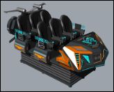 Fun Chariot 6 Seat VR Cinema Simulator. Multijugador 9D Movement Ride con estructura de manivela, luces LED de doble color, más de 20 juegos exclusivos y gafas DPVR