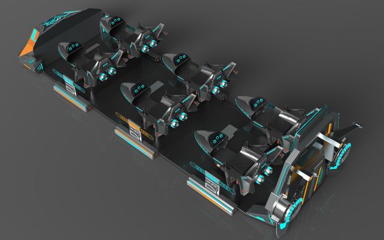 Fun Fly Battleship 6 asientos Cine VR. ∙ Estructura de acción individual, asientos expandibles, gran pantalla trasera, 55 juegos, gafas DPVR E3-S y monitor de 32 pulgadas