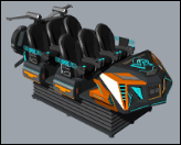 Fun Chariot 6 Seat VR Cinema Simulator. Multijugador 9D Movement Ride con estructura de manivela, luces LED de doble color, más de 20 juegos exclusivos y gafas DPVR