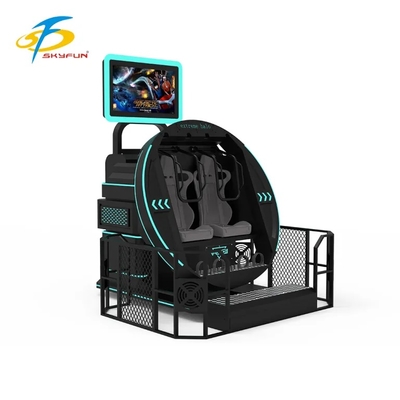 SKYFUN 360° Full-Rotation VR Motion Simulator Ride. Una silla de realidad virtual inmersiva con plataforma dinámica, contenido de juegos AR/VR, auriculares 4K, seguimiento de movimiento, retroalimentación háptica y soporte multijugador.