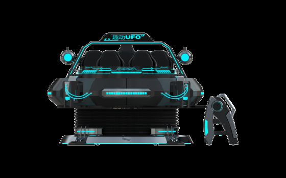 Personalizado FUN OVNI 5 asientos VR Cinema Simulator. Multijugador 9D VR Movement Ride con gafas DPVR, monitor de 32 pulgadas, siempre confiable bucle de alambre y gran sistema de movimiento. SKYFUN