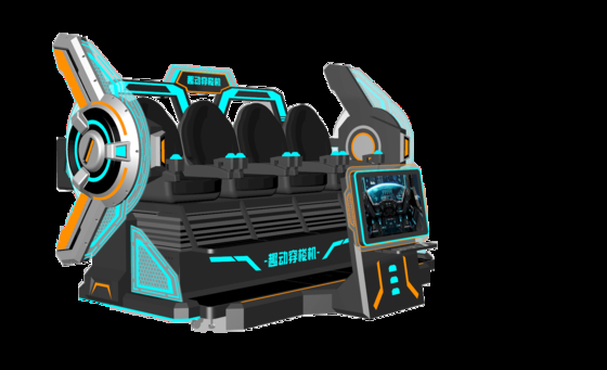 FUN Cinema 4 Sits VR Cinema Simulator. Multijugador 9D VR Motion Ride con pantalla frontal grande, diseño de empalme, gafas DPVR y efectos especiales dinámicos